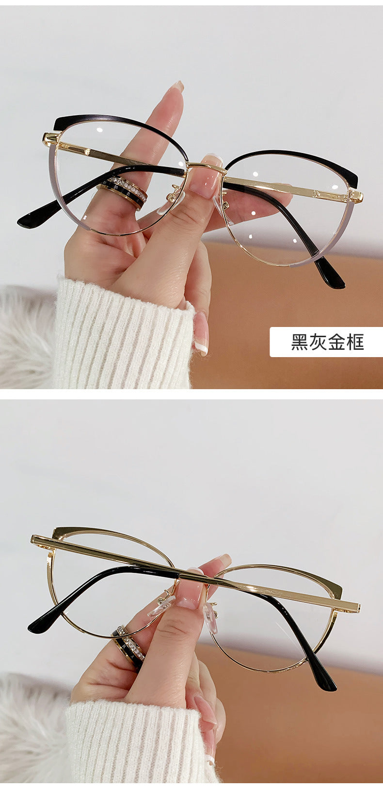 Frame glasses
New European and American Glasses Metal Round Color-Changing Anti-Blue Light