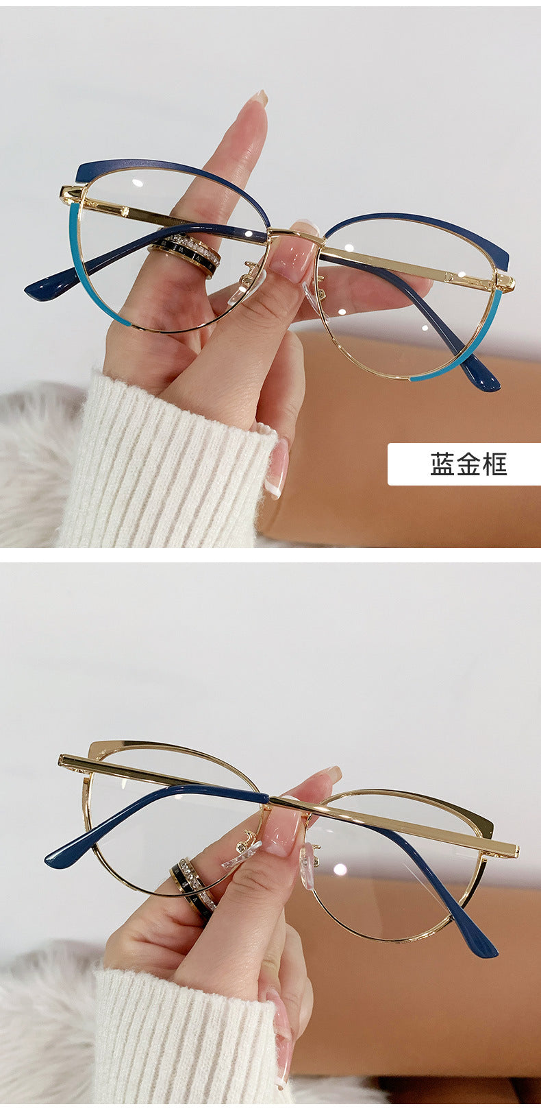 Frame glasses
New European and American Glasses Metal Round Color-Changing Anti-Blue Light