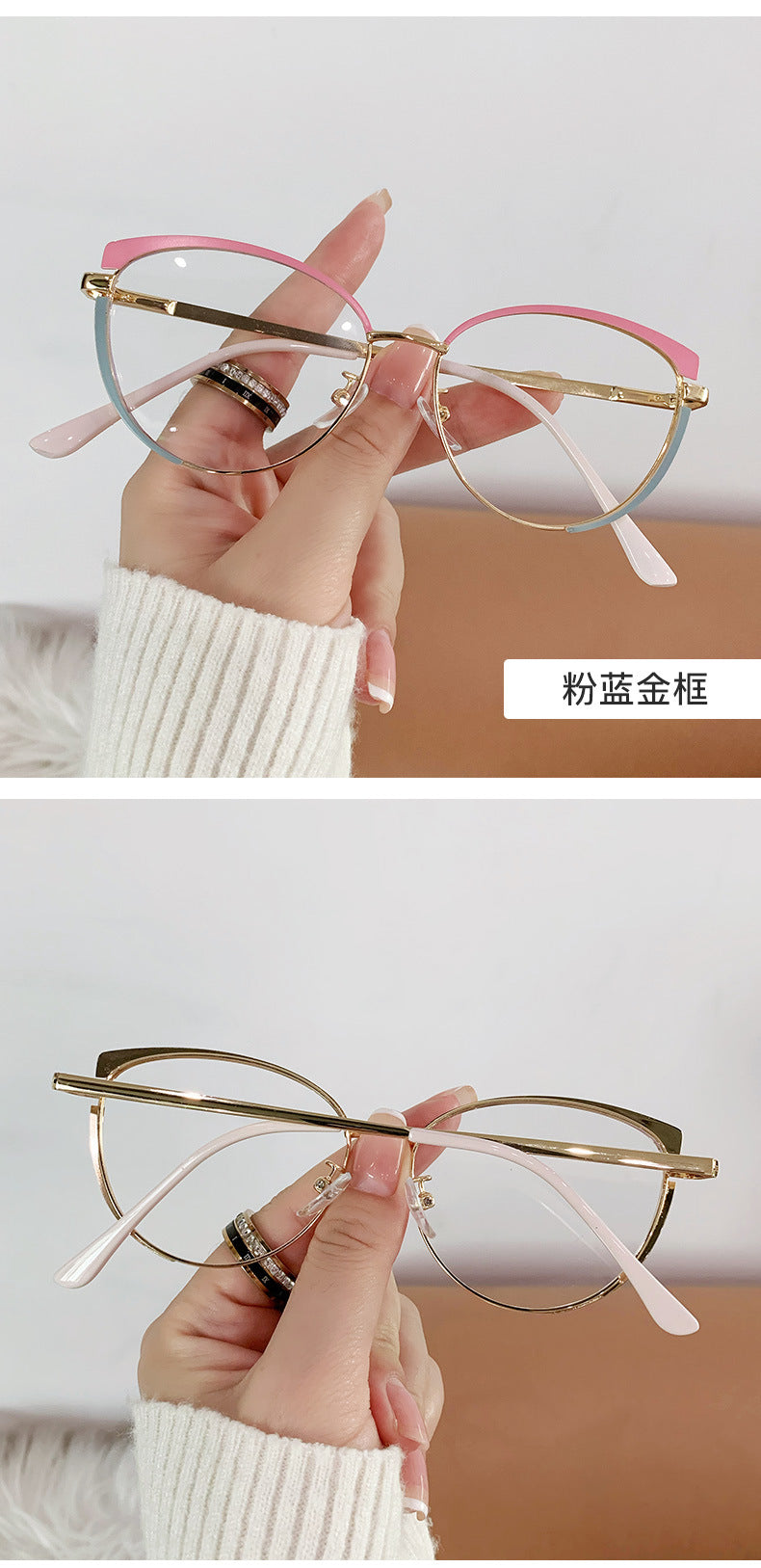 Frame glasses
New European and American Glasses Metal Round Color-Changing Anti-Blue Light